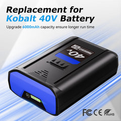 6-0ah equivalent battery for Kobalt 40V tools