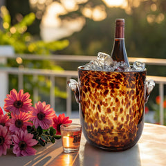 Ice bucket 6.6 inch diameter glass