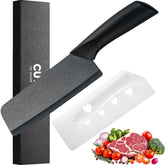 6-inch black ceramic Nakiri knife with cover