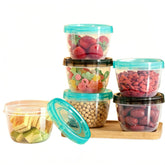 6-pack 16 oz airtight food storage containers with twist top lids