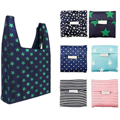 6-pack reusable grocery bags with foldable pouch