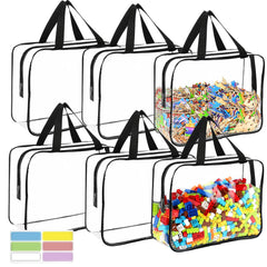 Six-pack large toy storage bags with labels set