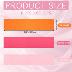 Six piece red pink orange table runner set