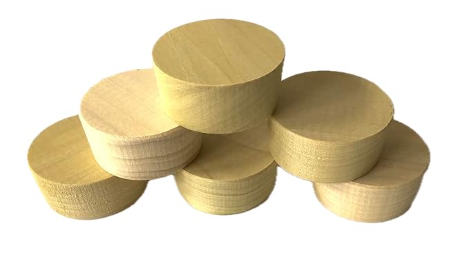 Six wooden bourbon barrel bung for whiskey barrels