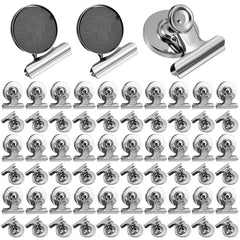 60 pack strong magnetic clips in silver used on metal surfaces