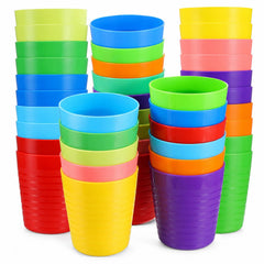 60 Pcs 8oz reusable plastic cups multicolor set for parties and events