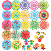60 piece colorful drink umbrellas set for drinks and desserts