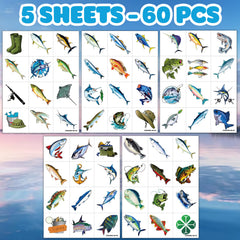 waterproof fishing temporary tattoos suitable for outdoor activities