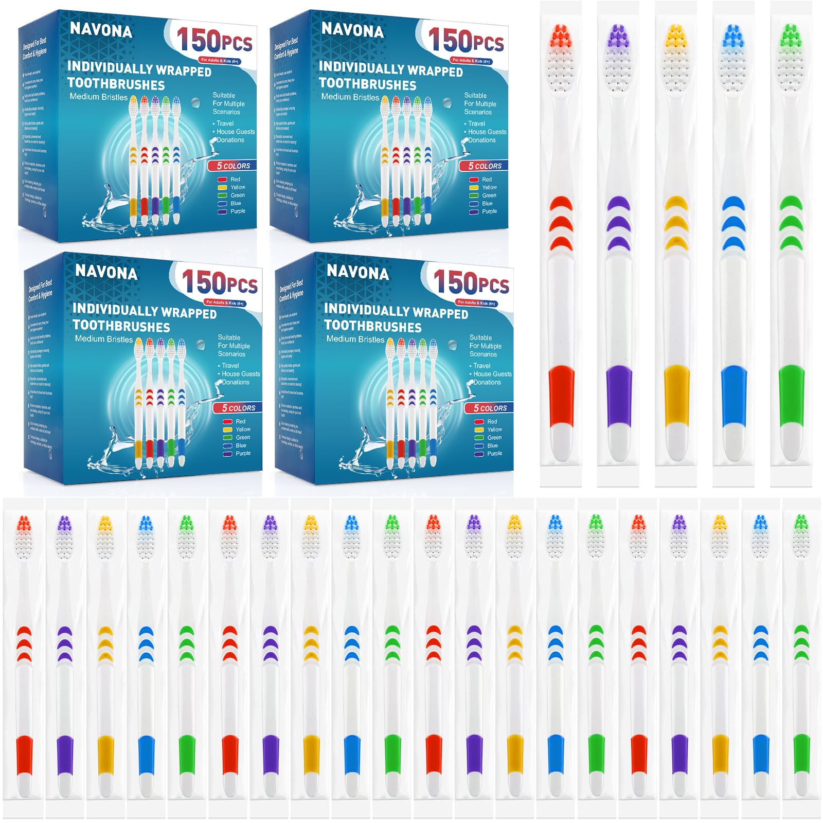 600 piece premium toothbrushes individually wrapped