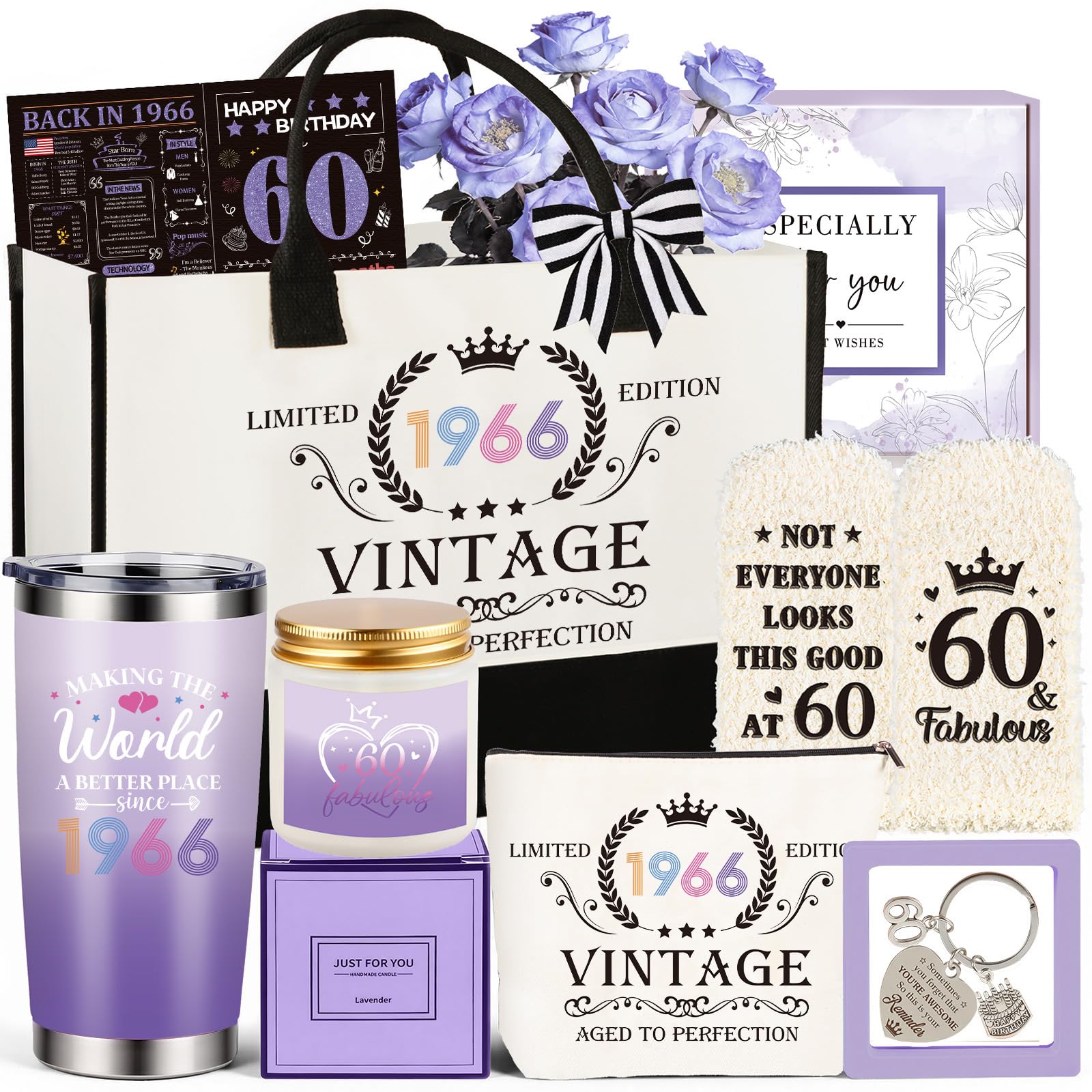 60th birthday gifts for women gift box and tote bag