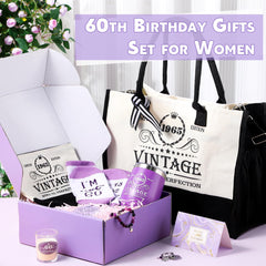 60th birthday tote bag canvas size 15.75 x 6.69 x 11.81 inches