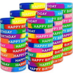 66 pieces birthday rubber bracelets in 22 styles for celebrations