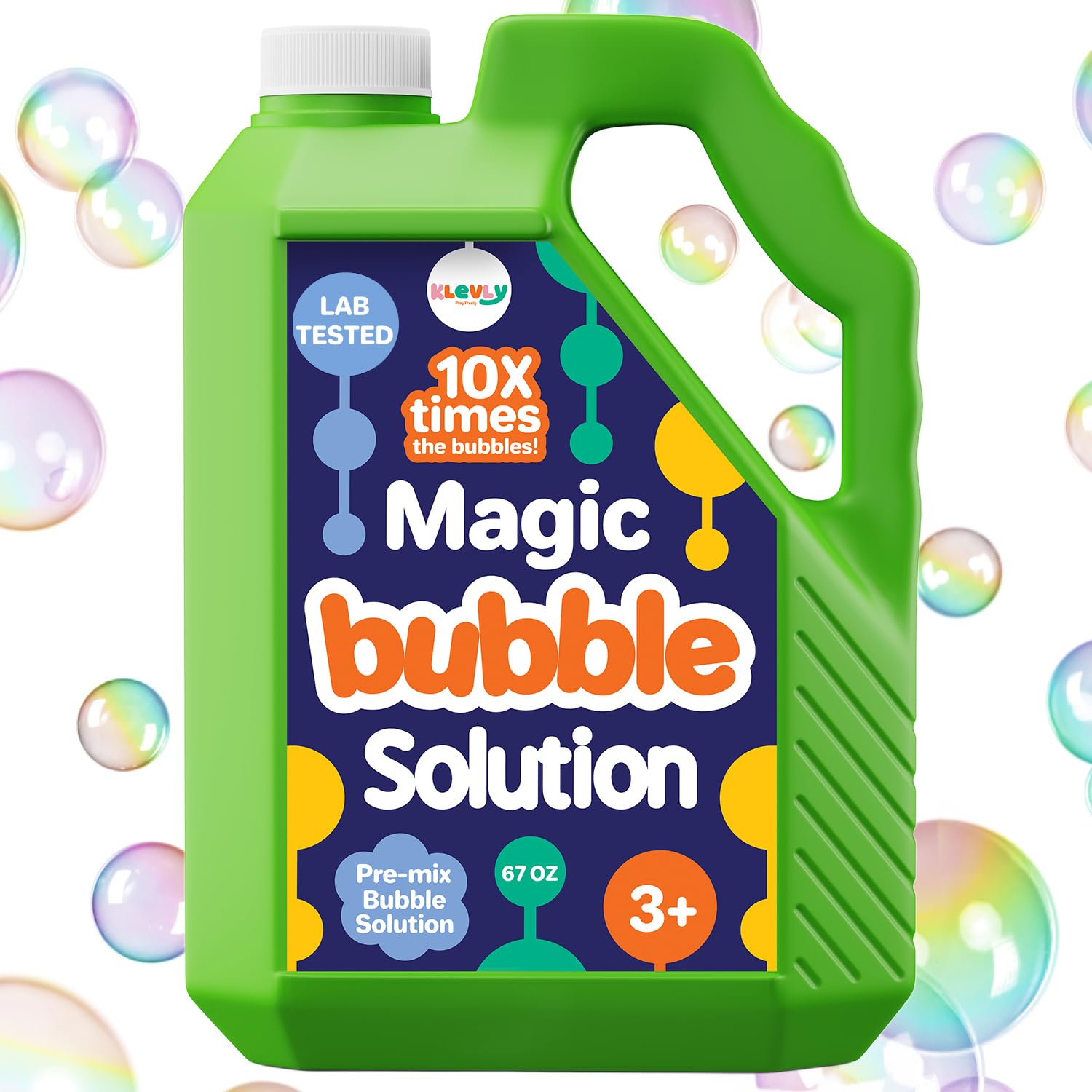 67 OZ Iridescent bubble solution refill bottle