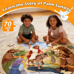70-piece Jesus Floor Puzzle for Kids palm sunday theme