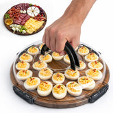 77L deviled egg containers with lid 24-slot capacity