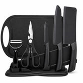 7pcs kitchen knife set with knife block image