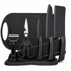 7pcs kitchen knife set with knife block image