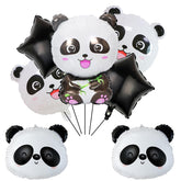 7pcs panda foil balloon with panda head