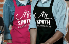 Couple apron for anniversaries adjustable neck strap