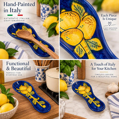 Ceramic spoon rest for kitchen decor and everyday use
