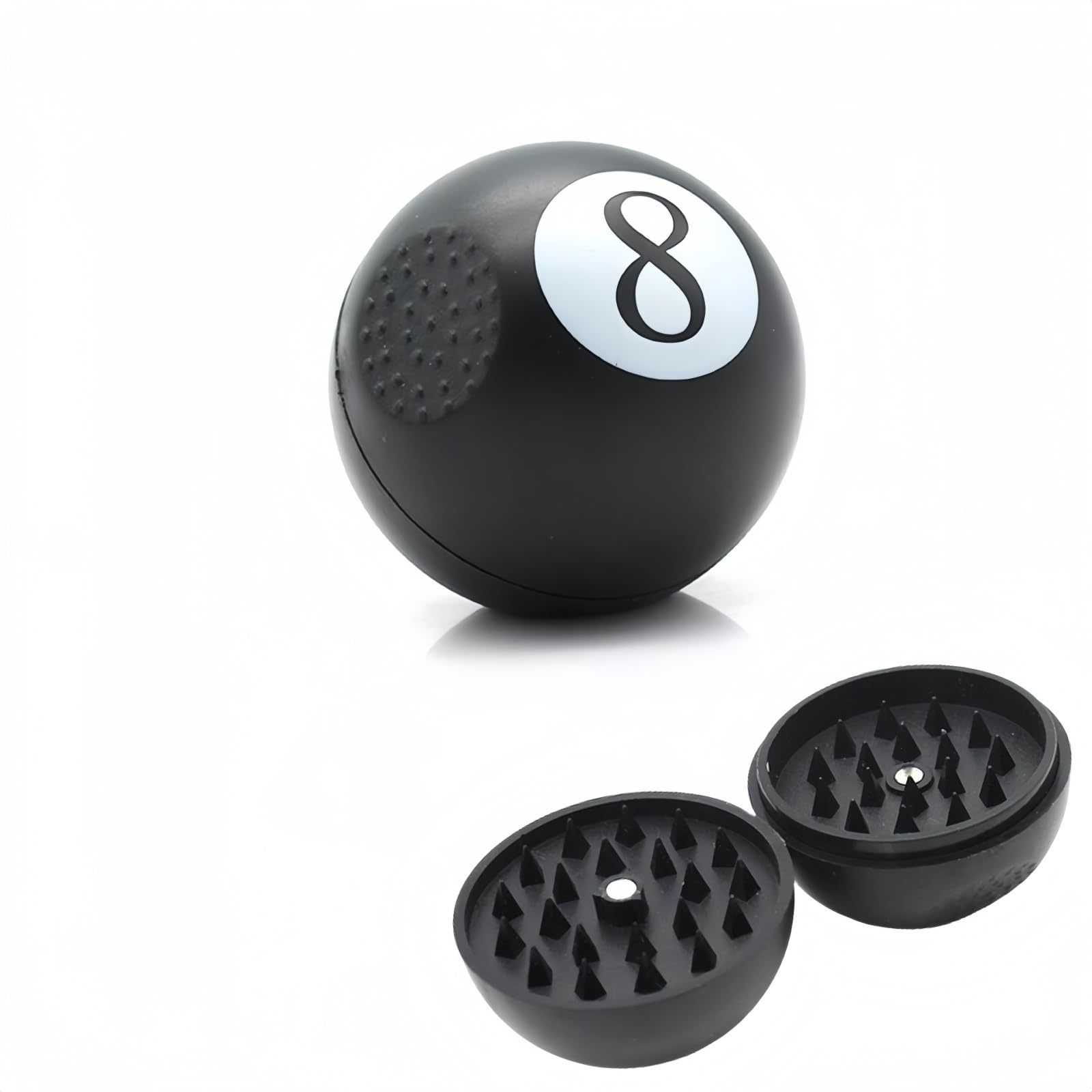 8-ball shaped herb grinder front view