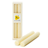 8 inch hand rolled beeswax taper candle ivory color