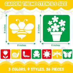 8-inch sidewalk chalk stencils in red yellow green colors