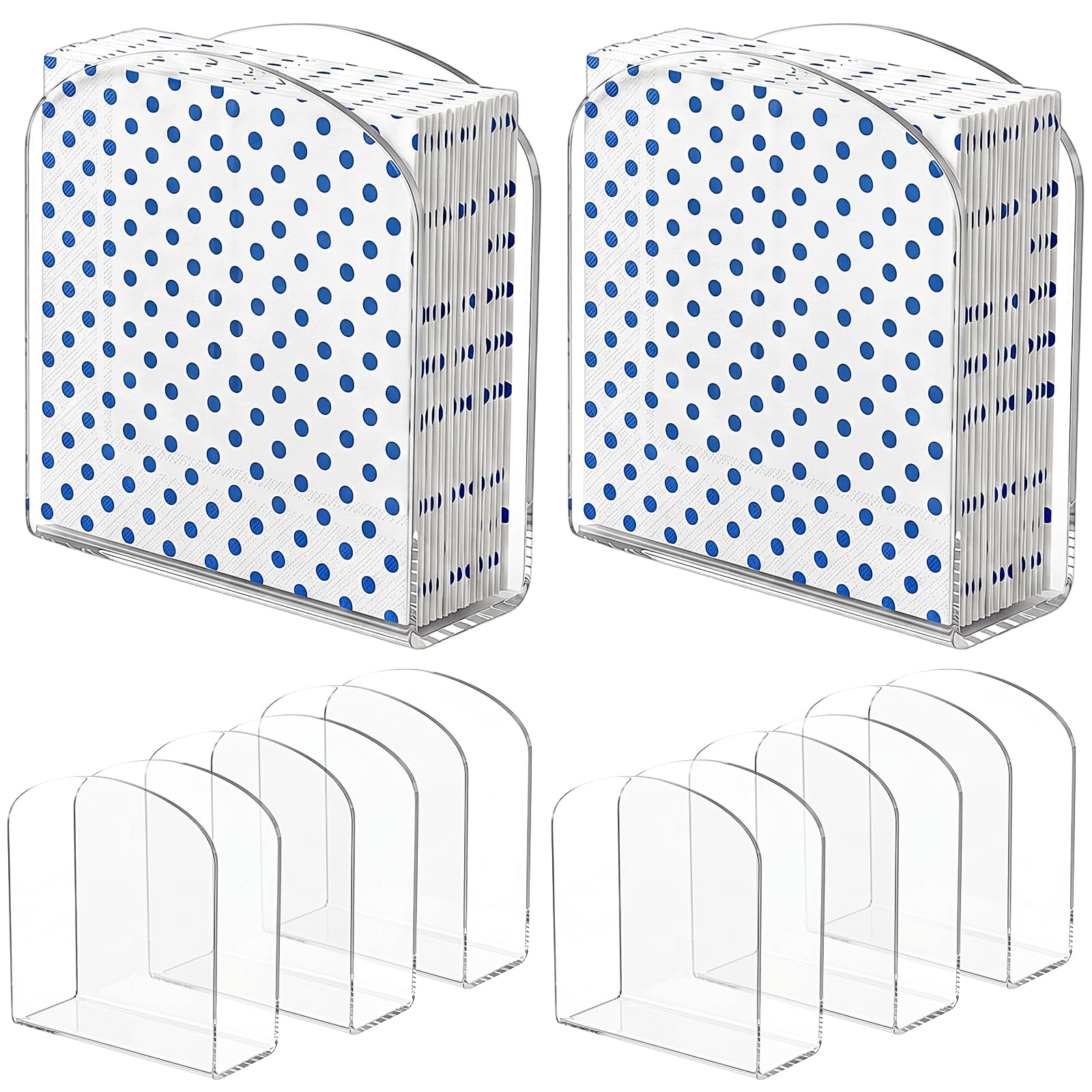 8-pack crystal acrylic napkin holder for table on display