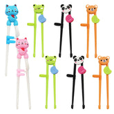 8 pairs training chopsticks for kids packaging showing animal styles
