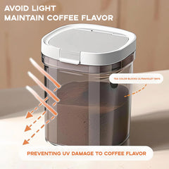 Dark brown light blocking design on canister