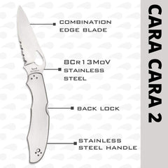 8Cr13MoV stainless blade partially serrated