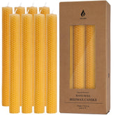 8pcs 9inch hand-rolled beeswax taper candles