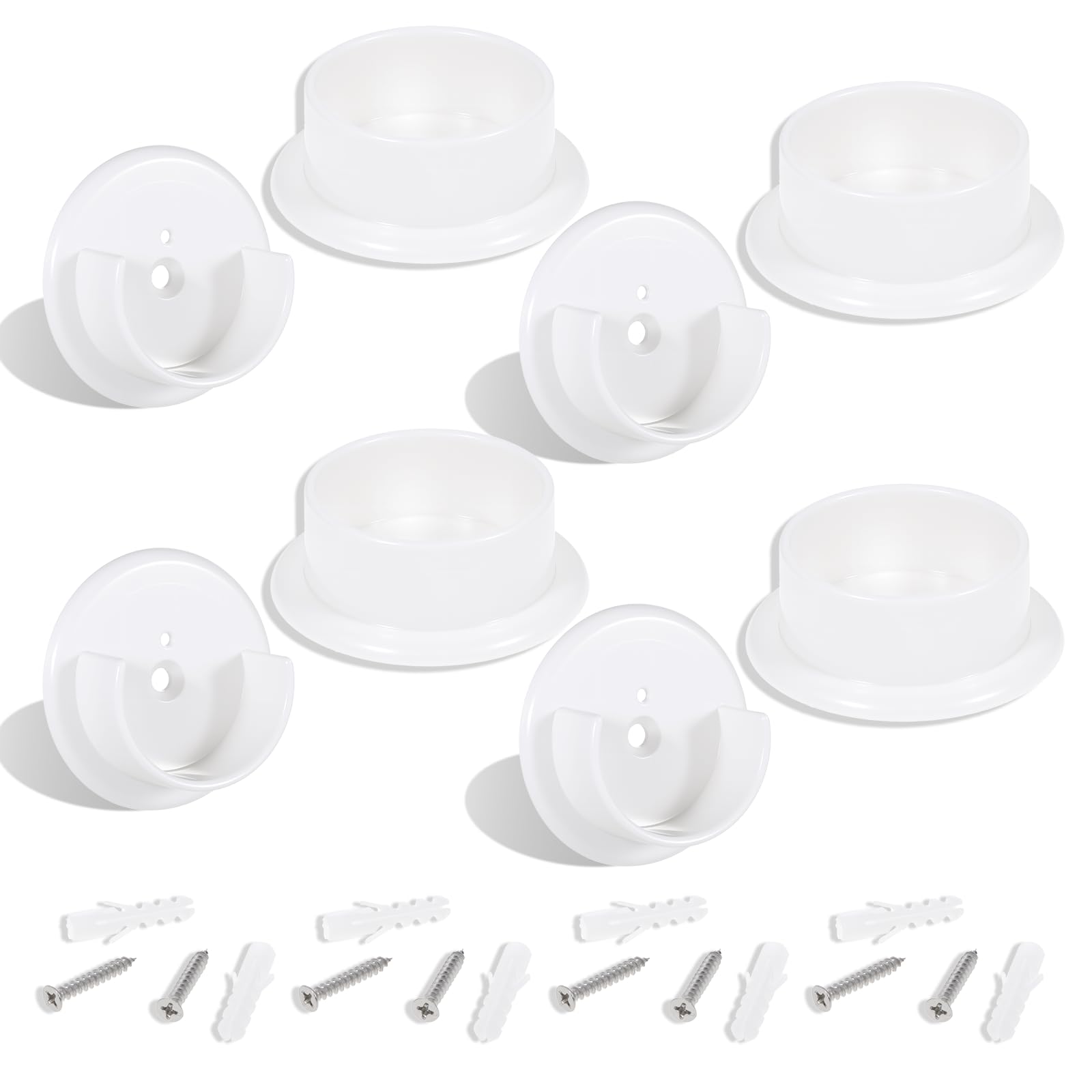 8pcs closet pole sockets set