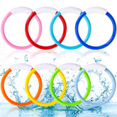 Eight colorful Dive Rings for kids pool diving set