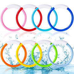 Eight colorful Dive Rings for kids pool diving set