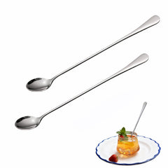 Two-pack 9.5 inch long-handle stainless steel spoon set