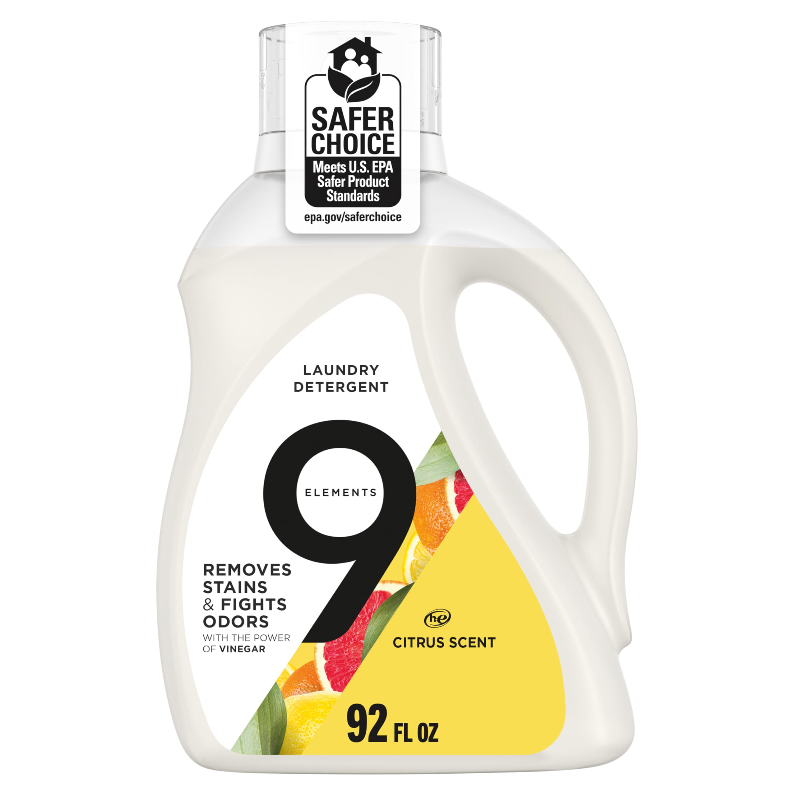 9 Elements Liquid Laundry Detergent bottle 92 fl oz