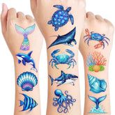 96 piece ocean temporary tattoos for kids packaging