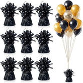 Black 9 piece foil balloon weights set for secure balloons