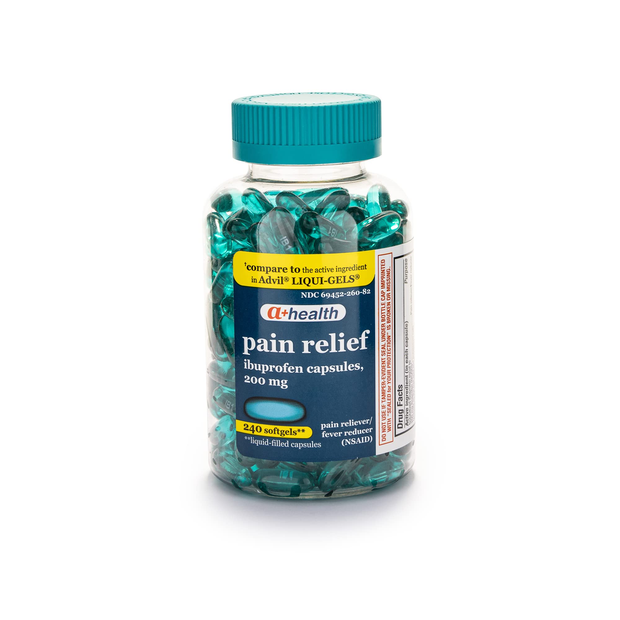 A+Health Ibuprofen 200 Mg Softgels bottle label