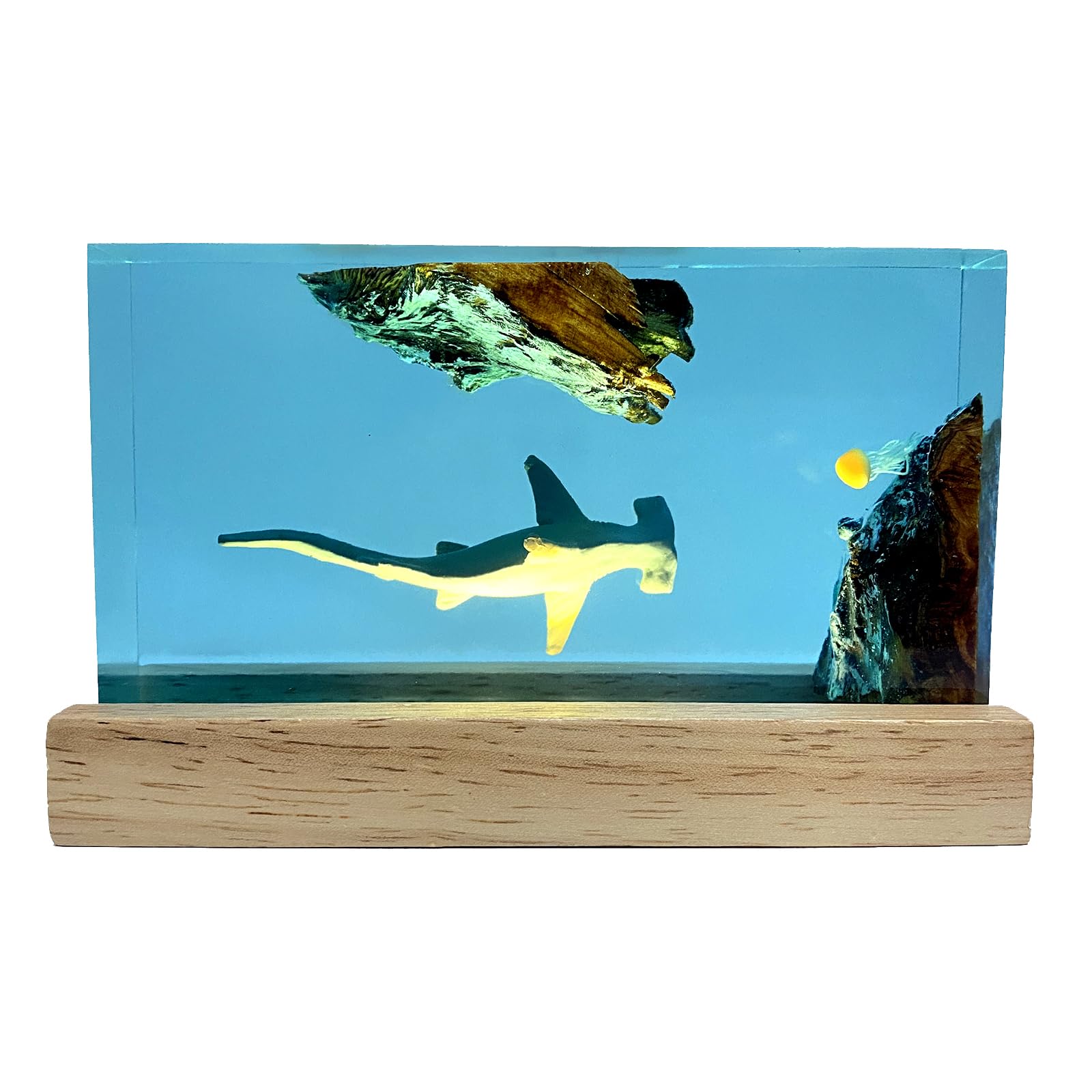 AArtwork Ocean Resin Night Light wooden table lamp
