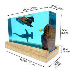 Handmade wooden resin lamp by AArtwork Ocean model