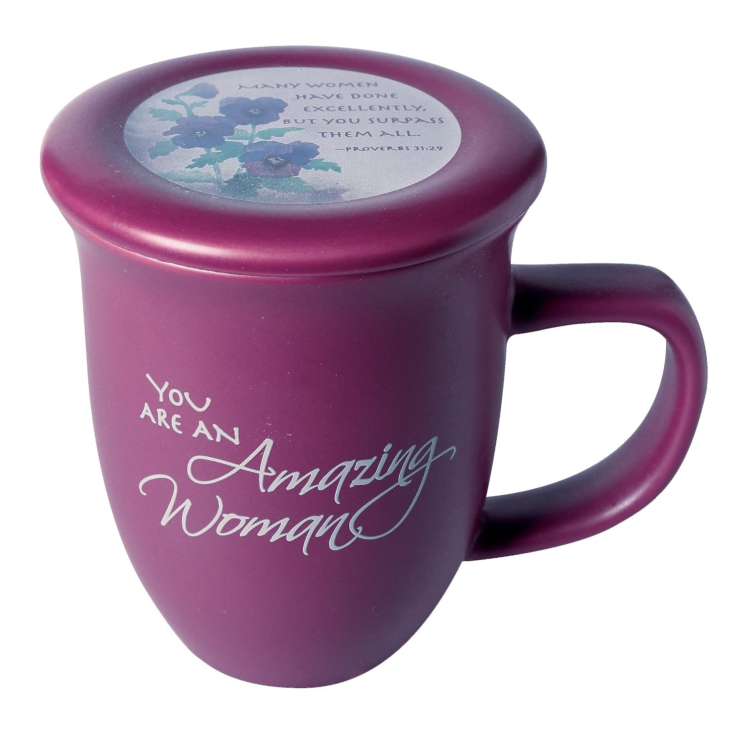 Abbey + CA Gift Amazing Woman Mug And Coaster/Lid Dusky Purple with lid