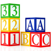 ABC 123 party decorations alphabet and number boxes set