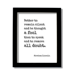 Abraham Lincoln Quote Floating Quote acrylic art on clear display
