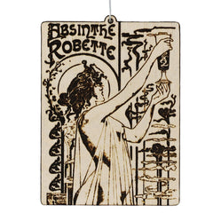 Absinthe Robette ornament 2x3 inches made from birch wood