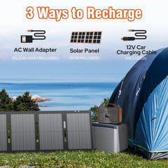AC DC USB charging outlets on power station