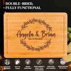 Acacia cutting board option with engraving area image