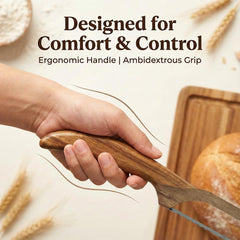 Ambidextrous ergonomic handle on slicer for left and right hands