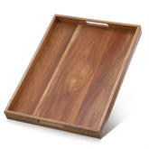 Acacia wood serving tray 17.7 inch with handles
